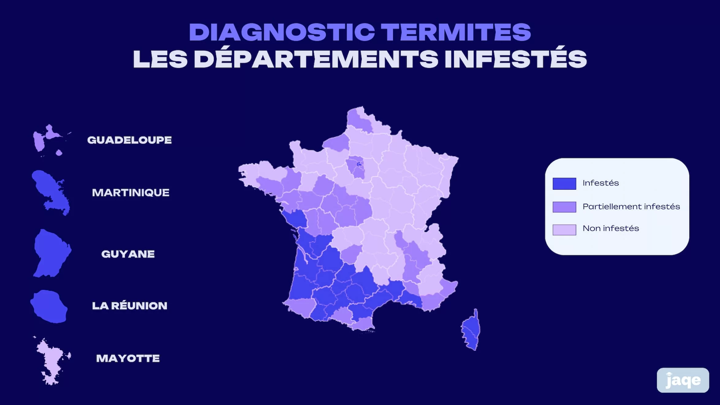 les départements infestés par les termites